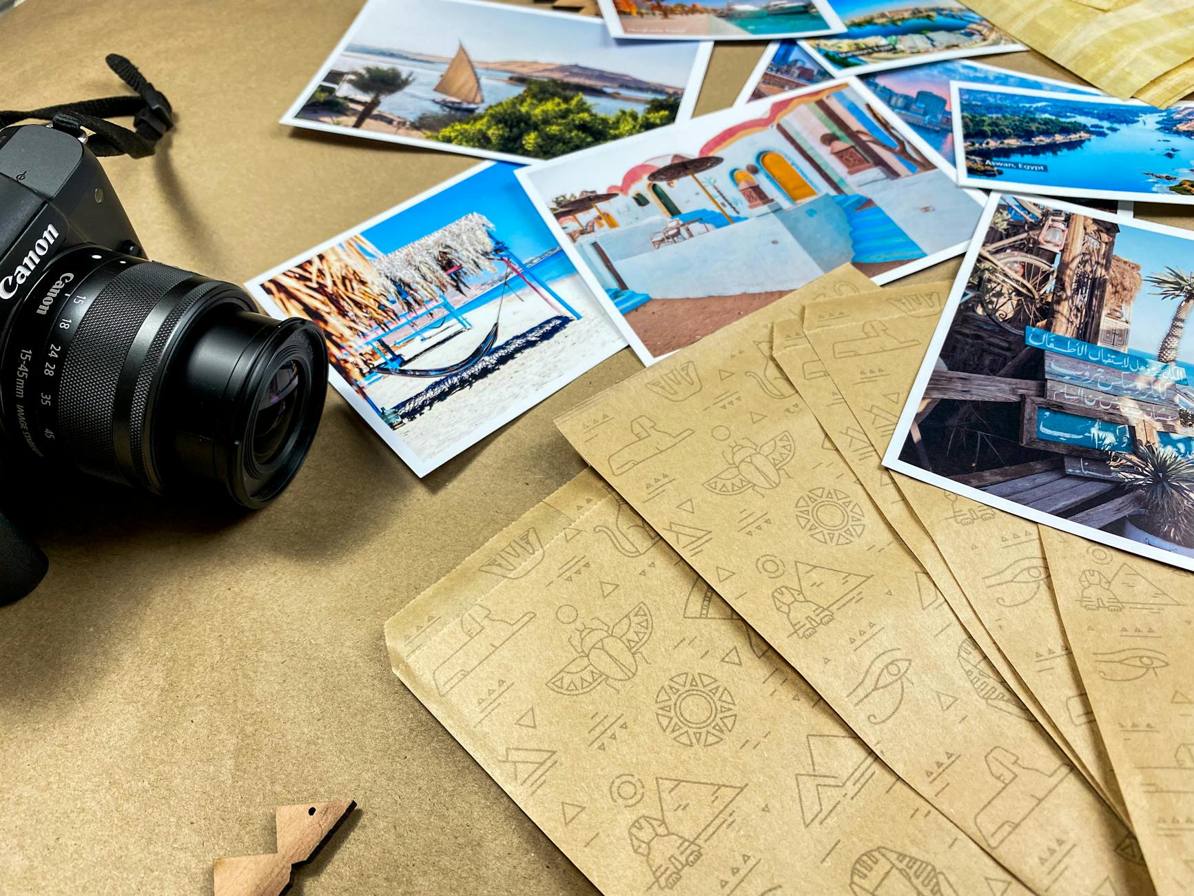 photographs besides a black camera